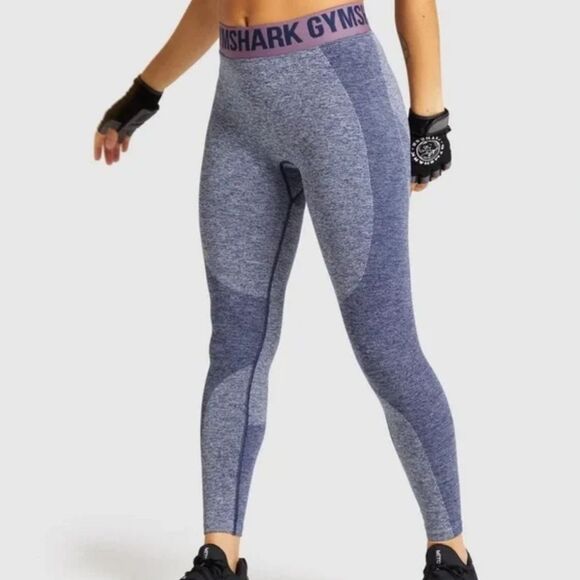 Gymshark Navy/Marl/Purple Low-Rise Flex Leggings Size Small - Picture 1 of 12
